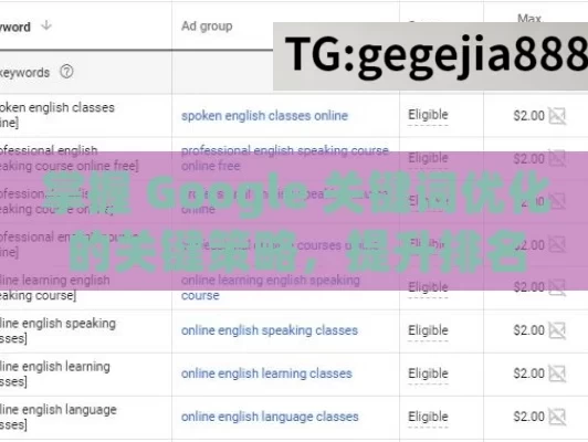 掌握 Google 关键词优化的关键策略，提升排名