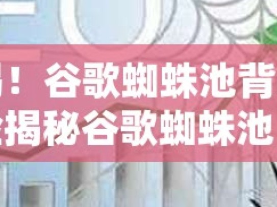 警惕！谷歌蜘蛛池背后的风险揭秘谷歌蜘蛛池，潜在风险与搜索引擎优化策略