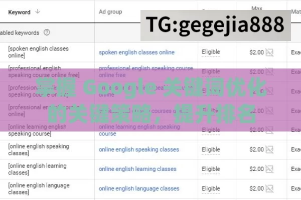 掌握 Google 关键词优化的关键策略，提升排名